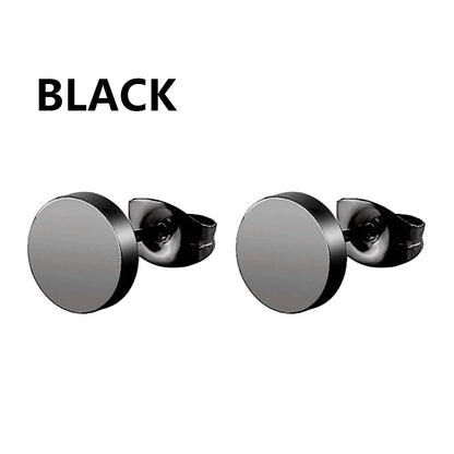 Aretes Punk de Acero Inoxidable Negro – 1 Par de Pendientes Unisex Estilo Hip Hop Vintage