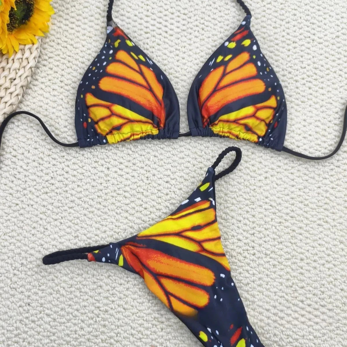 Bikini Sexy Mujer 2025 | Thong con Diseño Mariposa y Lazos Ajustables