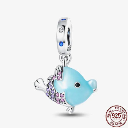 Charm camaleón y luciérnaga que brilla en la oscuridad – Plata 925 para pulsera tipo Pandora, joyería DIY única