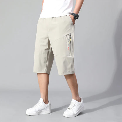 Shorts Cargo de Algodón para Hombre – Rodilla, Bolsillo con Cremallera, Cintura Elástica, Climbing, Jogger, Casual y Deportivo