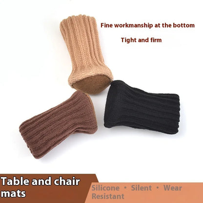 16PCS Fundas de Pies para Sillas Tejidas – Protectores de Suelo Antideslizantes, Silenciosos y Engrosados para Mesa y Silla