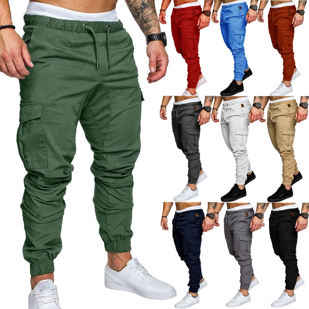Pantalones Jogger de Moda para Hombre – Streetwear 2025, Cargo, Multi-Bolsillos, Casual, Fitness y Gym