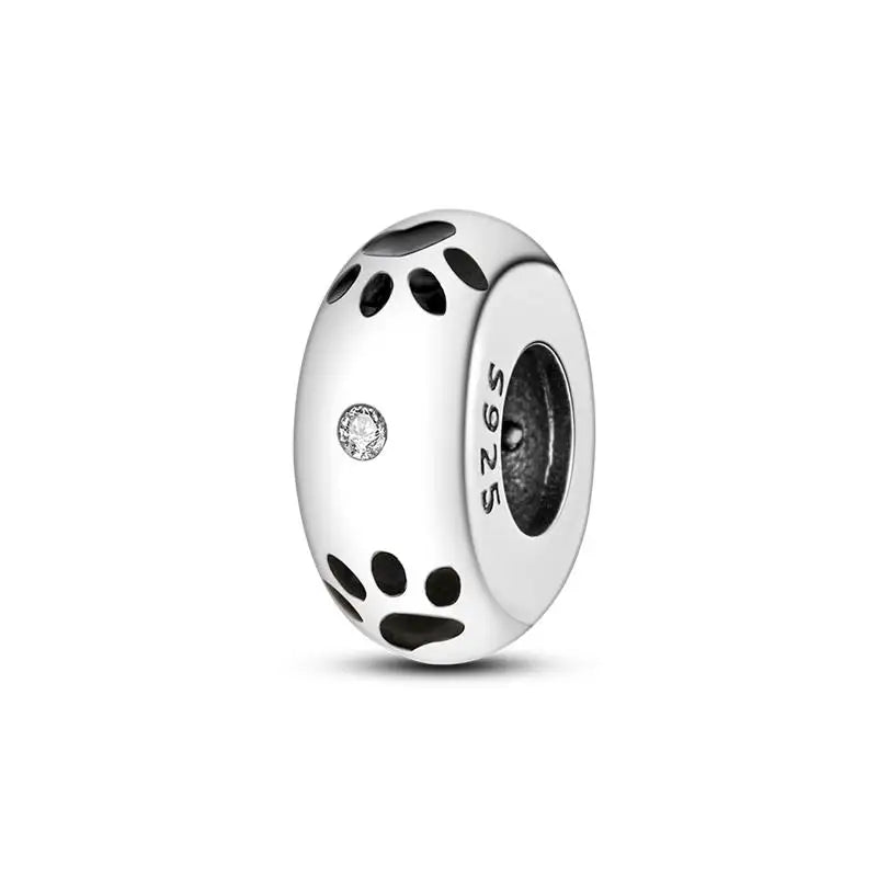 Charm Mascotas y Animales en Plata 925 – Gatito, Perrito y Oveja con Circonitas de Colores | Compatible Pulsera Pandora
