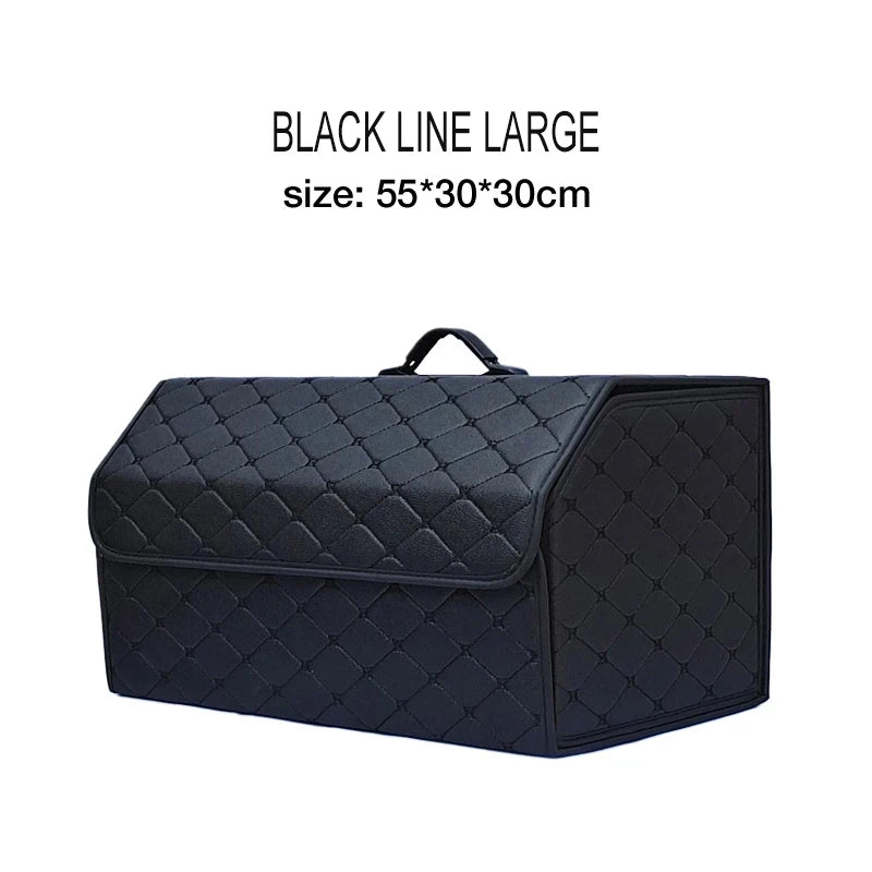 Organizador de Maletero de Coche | Caja de Gran Capacidad | Plegable de Cuero | Multiusos para Herramientas y Accesorios | Emergencias