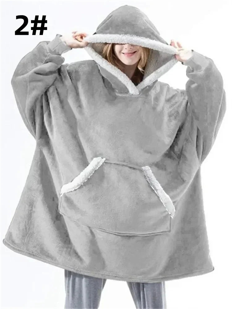 Sudadera Manta Oversize Unisex | Hoodie Cobija de Invierno con Mangas Largas y Forro Polar