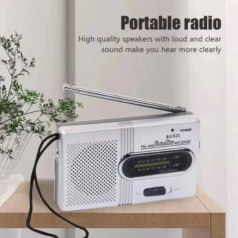 Mini radio portátil AM/FM BC-R21/961/962 – Batería AA, mejor recepción y sonido duradero