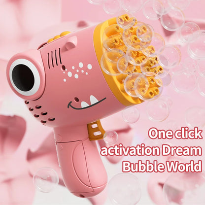 Pistola de Burbujas Dinosaurio 40 Agujeros – Máquina Automática de Burbujas Infantil Sin Batería ni Agua