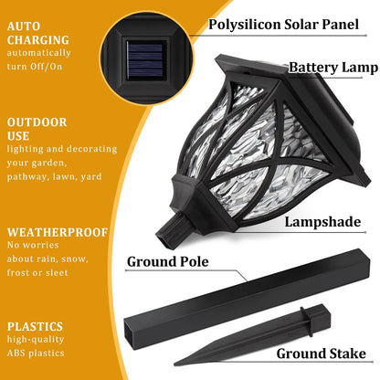 2pcs Lámparas Solares LED para Jardín | Luces Decorativas Impermeables para Césped, Senderos y Patio - Luz Cálida Miflame