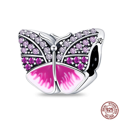 100% 925 Sterling Silver Creative Blue Luminous Firefly Charms Pendants Fit Qikaola 925 Original Bracelets DIY Birthday Jewelry