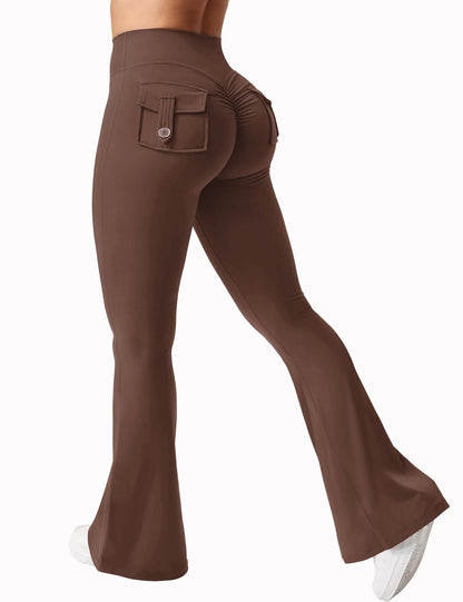 Leggings Yoga Mujer Pierna Ancha | Pantalones Deportivos Compresión con Bolsillos Estilo Naked Feeling