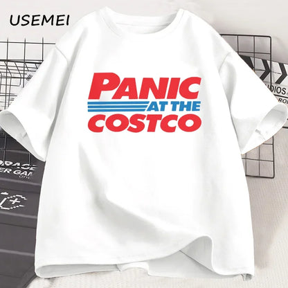 Panic At The Costco Graphic T-shirts Costco Lovers Tee men fashion Oversized cotton t shirt Streetwear Tshirt Men's Clothing Tee