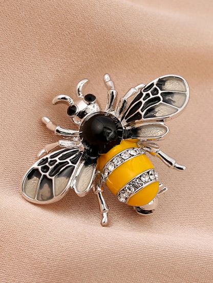 Broche de Abeja con Perla Imitación para Mujer - Joyería Elegante de Moda para Fiesta y Regalo