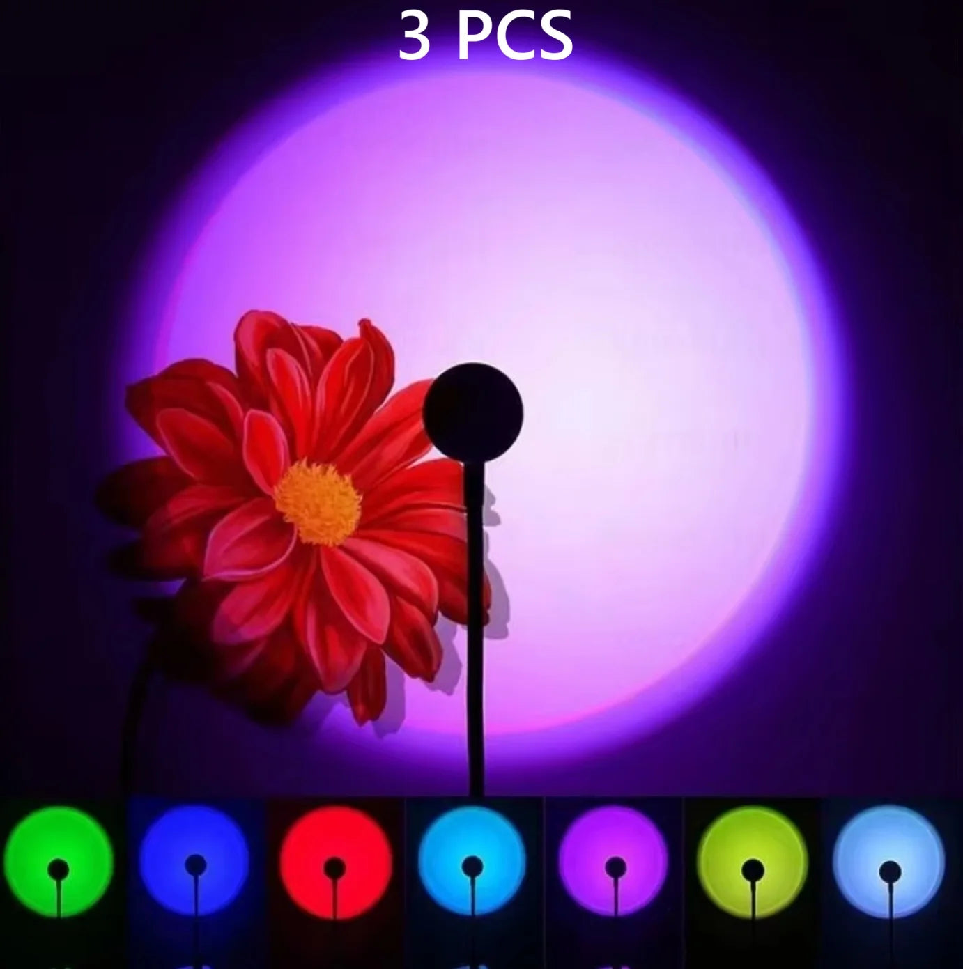 Lámpara LED USB Sunset Ambiance – Luz de Atardecer, Proyector Arcoíris 360°, Fotografía, Decoración y Ambiente