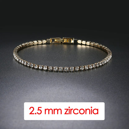 Pulsera tenis mujer plata con circonias AAA+ – Joyería elegante hip hop, cristal brillante para bodas y moda juvenil