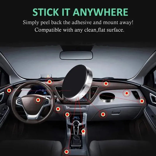 Soporte Magnético para Teléfono en Coche | Universal Dashboard Mount con Imanes Potentes y Base Adhesiva para iPhone, Samsung, Xiaomi, Huawei