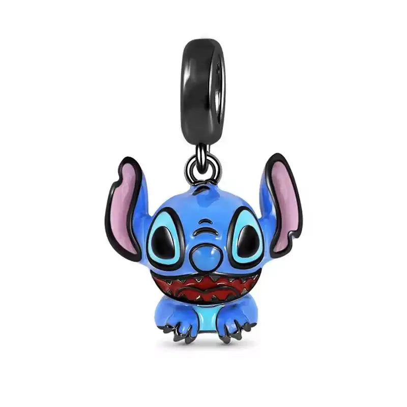 Collar, Aretes y Charm Disney Stitch | Compatible Pandora Pulsera Mujer DIY