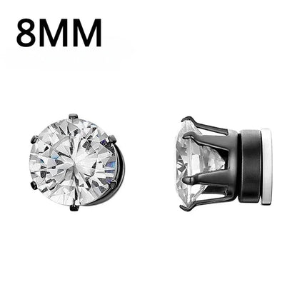 Pendientes Magnéticos de Cristal Unisex | Aros Punk con Zirconia | Joyería sin Perforación para Hombres y Mujeres