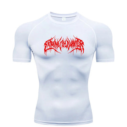 Camiseta Compresiva de Manga Corta para Hombre – Fitness, Gym, Running y Bodybuilding, Secado Rápido, Workout T-Shirt S-3XL