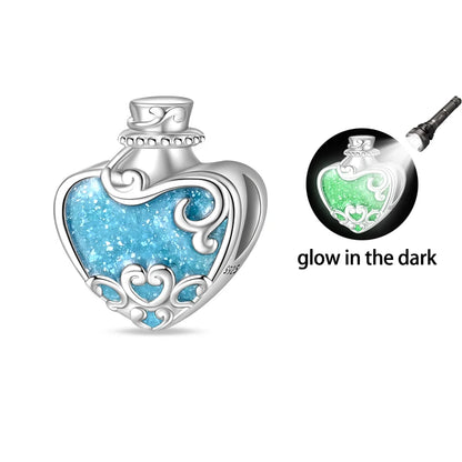 Charm Botella de Perfume en Plata 925 con Corona Rosa – Abalorio Romántico para Pulseras Tipo Qikaola, Regalo San Valentín