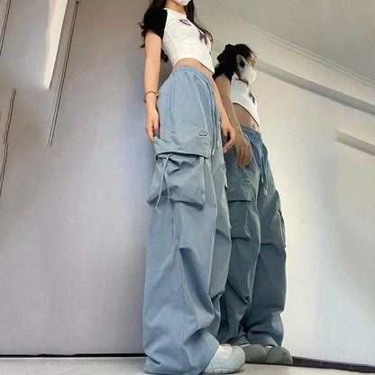 Pantalones Cargo Y2K Mujer | Cintura Alta o Baja Hip Hop Streetwear Oversize Bolsillos Grandes