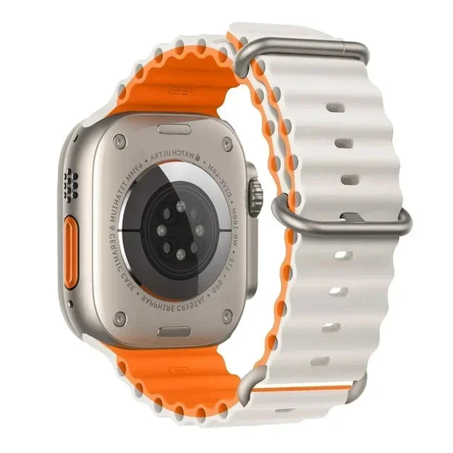 Correa Ocean Band Compatible con Apple Watch | Pulsera Deportiva Ajustable 49mm 45mm 44mm 41mm 40mm Series SE 3 6 7 8 9 10 Ultra