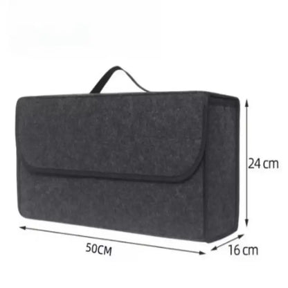 Organizador de Maletero Antideslizante para Coche – Caja de Almacenamiento de Gran Capacidad en Fieltro Suave, Ahorra Espacio