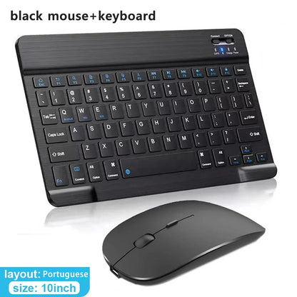 Teclado y Ratón Inalámbrico Bluetooth Universal – Compatible con iOS, Android y Windows, para iPad, Tablet y Laptop (Español, Coreano, Portugués, Ruso)