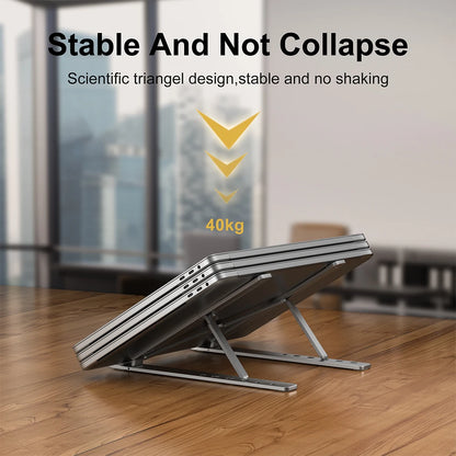 Soporte Portátil para Laptop de Aluminio | Base Plegable Ajustable para Notebook y MacBook | Accesorio Ergonómico
