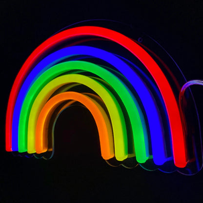 Letrero Neón Arcoíris LED – Decoración de Pared Colorida para Habitación Infantil y Guardería – Luz Nocturna Regulable USB