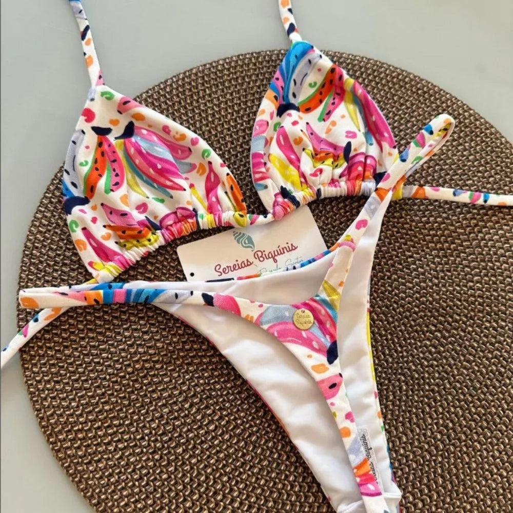 Bikini Estampado Mujer 2025 | 2 Piezas Alta Cintura Playa y Piscina