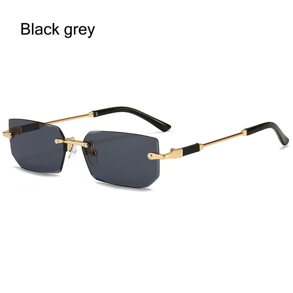 Gafas de Sol Rectangulares Sin Marco Unisex | Retro Moda Verano UV400 Mujer Hombre
