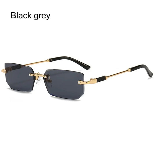 Gafas de Sol Rectangulares Sin Marco Unisex | Retro Moda Verano UV400 Mujer Hombre