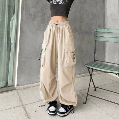 Pantalones Jogger Mujer Y2K 2024 | Pantalón Oversize Low Waist con Cordón y Pierna Ancha Streetwear