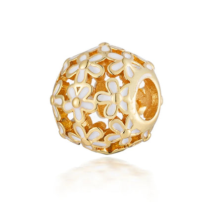 Charm Plata 925 Flores Rosadas | Cerezo y Margarita Brillante Compatible Pandora