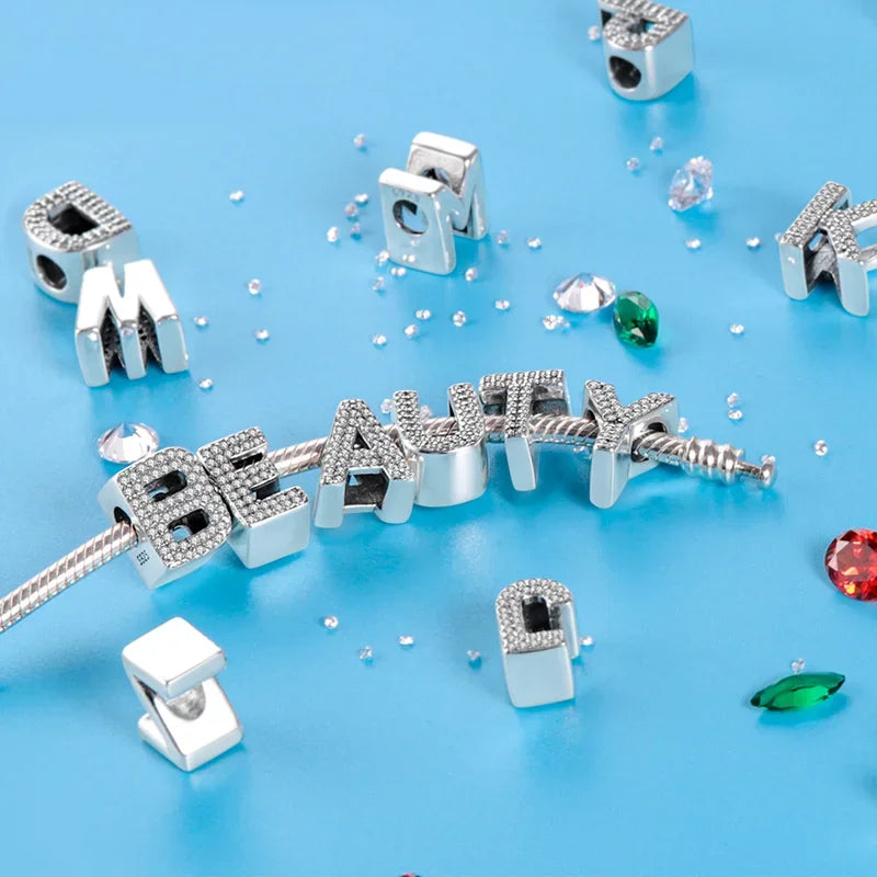 Charm Letras A-Z en Plata 925 – Abalorios DIY para Pulseras Originales Mujer