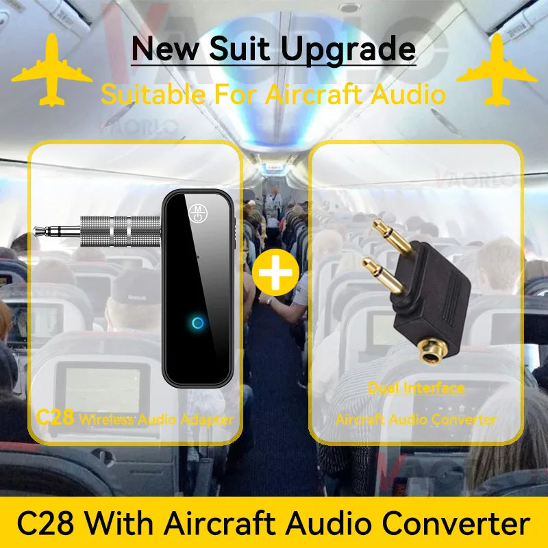Adaptador Bluetooth 5.3 2 en 1 – Transmisor y receptor inalámbrico con conector 3.5mm para coche, auriculares y altavoces