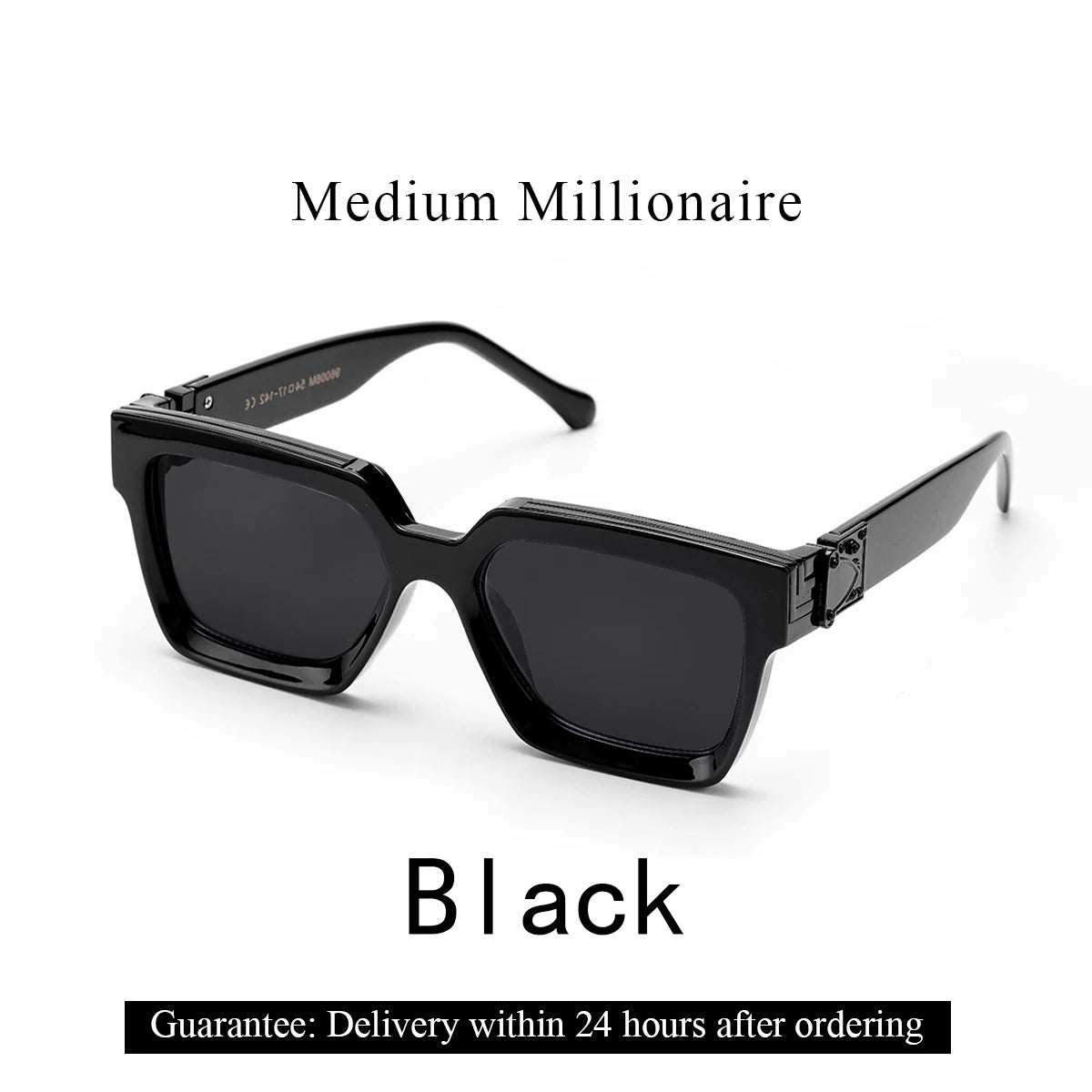 Gafas de Sol Retro Negras Millionaire | Lujo Cuadradas Unisex Hombre & Mujer 2025
