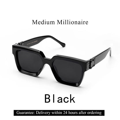 Gafas de Sol Retro Negras Millionaire | Lujo Cuadradas Unisex Hombre & Mujer 2025
