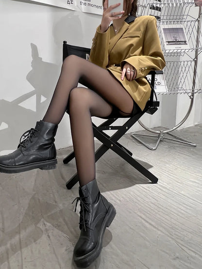 Pantimedias Térmicas de Mujer | Medias Translucidas de Invierno con Forro de Felpa Cálido y Diseño Slim