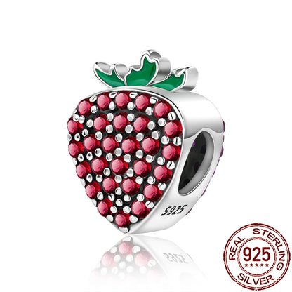 Charm Comida Divertida en Plata 925 – Café, Pastel, Frutas, Hamburguesa y Papas | Compatible Pandora 2025