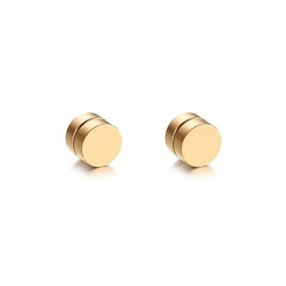 Aretes Magnéticos de Acero Inoxidable para Hombre – Estilo Hip Hop, Falsos y Personalizados