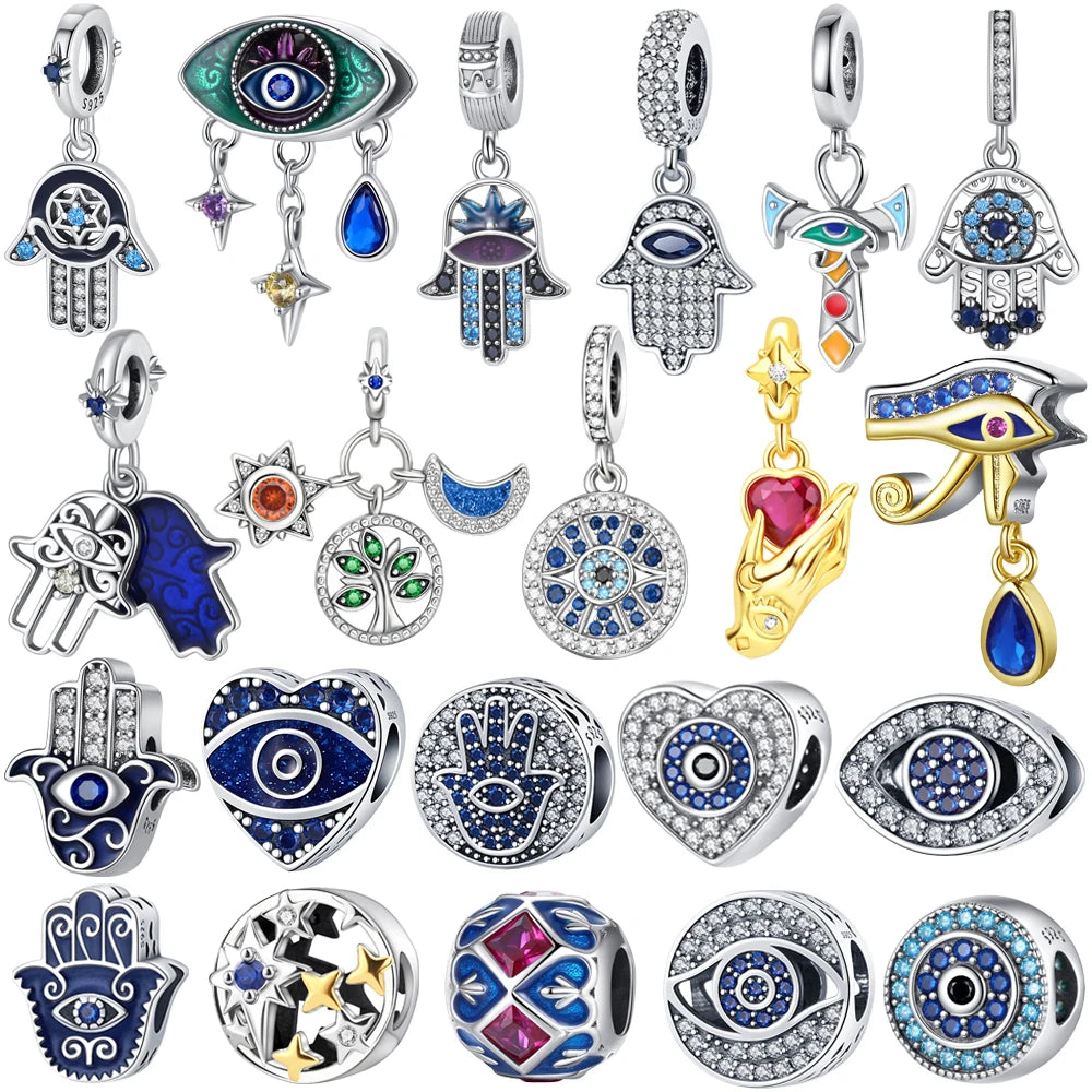 Charm Mano de Fátima con Ojo Todo lo Ve en plata 925 – Compatible Pandora, pulsera y collar mujer 2025