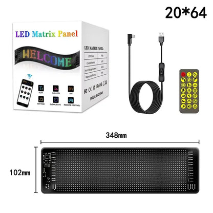 Pantalla LED Publicitaria Programable Bluetooth 5V USB – Cartel Animado para Autos y Tiendas