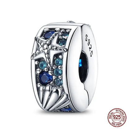Charm Serie Océano en Plata 925 – Abalorios Tortuga, Cangrejo y Sirena para Pulsera Original Mujer