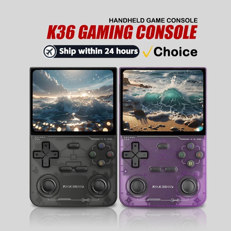 K36 Retro Handheld Game Console – Consola Portátil 3.5” IPS Linux con 64GB para PS1/PSP/N64