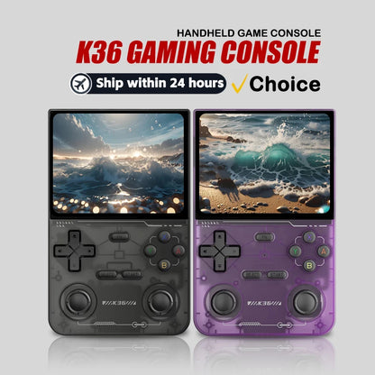 K36 Retro Handheld Game Console – Consola Portátil 3.5” IPS Linux con 64GB para PS1/PSP/N64
