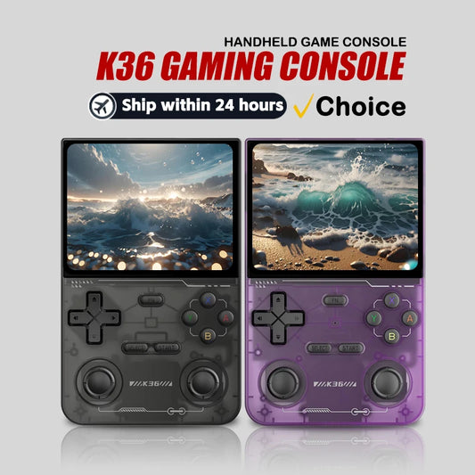 K36 Retro Handheld Game Console – Consola Portátil 3.5” IPS Linux con 64GB para PS1/PSP/N64