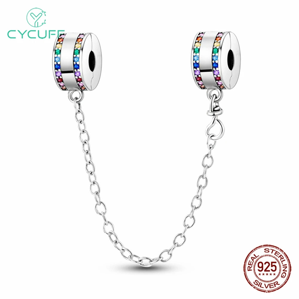 Charm de Plata 925 – Safety Chain, Avión, Tierra, Cámara y Margarita para Pulsera DIY Mujer