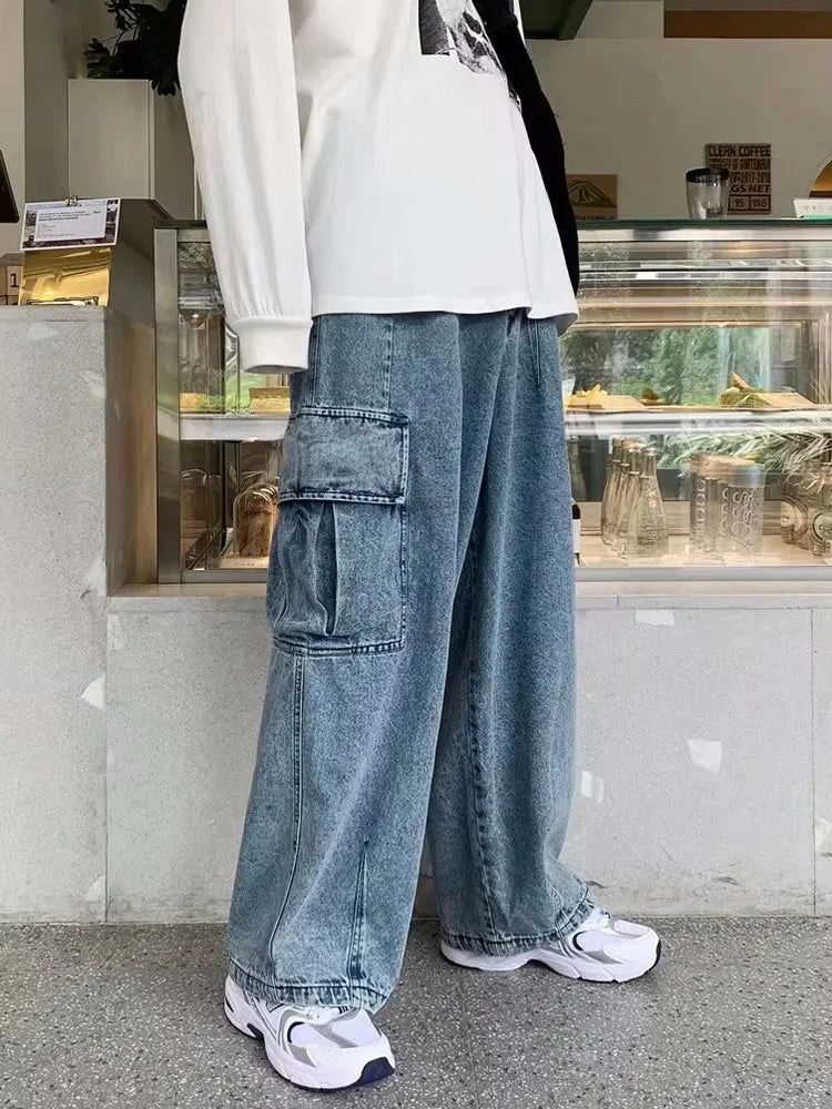 Jeans Oversize Baggy Hombre Y2K | Pantalones Vaqueros Cargo Hip Hop Harajuku Bolsillos Grandes Streetwear Wide Leg