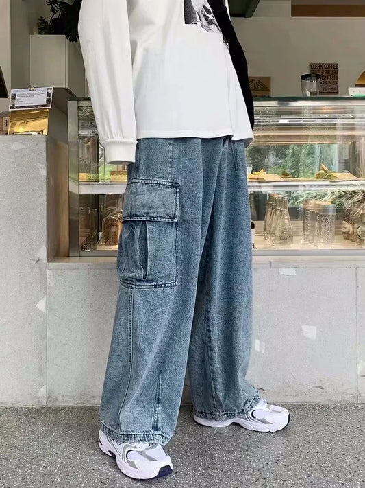 Jeans Oversize Baggy Hombre Y2K | Pantalones Vaqueros Cargo Hip Hop Harajuku Bolsillos Grandes Streetwear Wide Leg